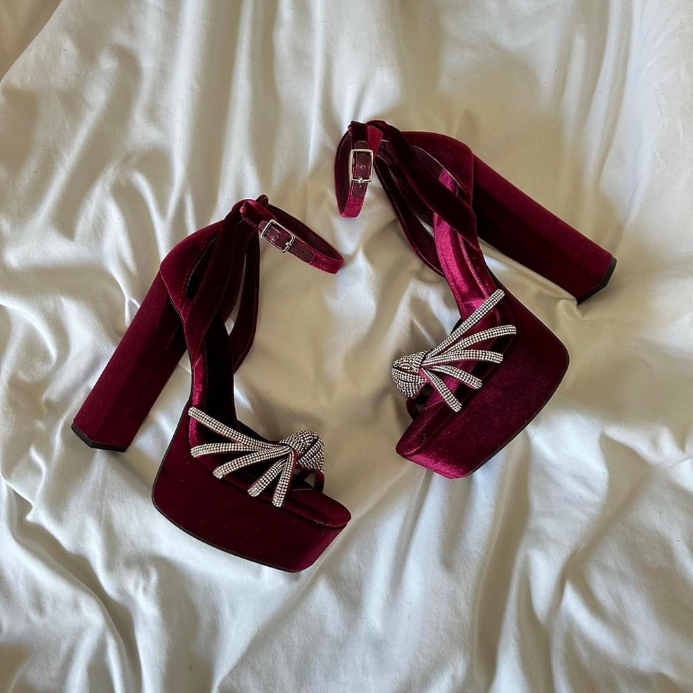 Velvet heels